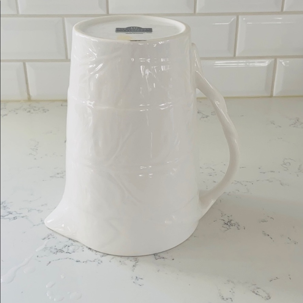 10 Strawberry Street white leaf texture pitcher - Picture 10 of 14